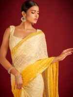 Designer Party Wear Padding Fabric With 7 MM Sequence Work On Saree with Blouse