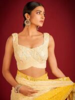 Designer Party Wear Padding Fabric With 7 MM Sequence Work On Saree with Blouse