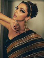 Deepika Padukone Bollywood Designer Saree with Heavy Sequence