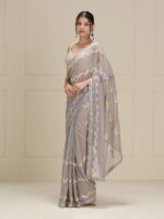 Designer Georgette Saree With Blouse Embroidery Multi Sequence Work Piping Border