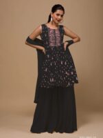 Party Wear Sarara with Embroidery 3 Piece Set