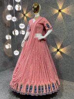 Bridal Lehenga Choli Embroidered Attractive Party Wear Silk 3 Piece Set