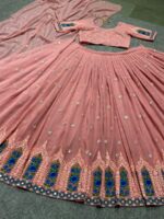 Bridal Lehenga Choli Embroidered Attractive Party Wear Silk 3 Piece Set