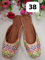 Fancy Open Slipper with Mirror, Beaded and Embroidery Work