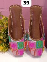 Designer Open Slipper with Mirror, Beaded and Embroidery work