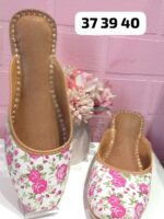 Designer Open Slipper with Mirror, Beaded and Embroidery work