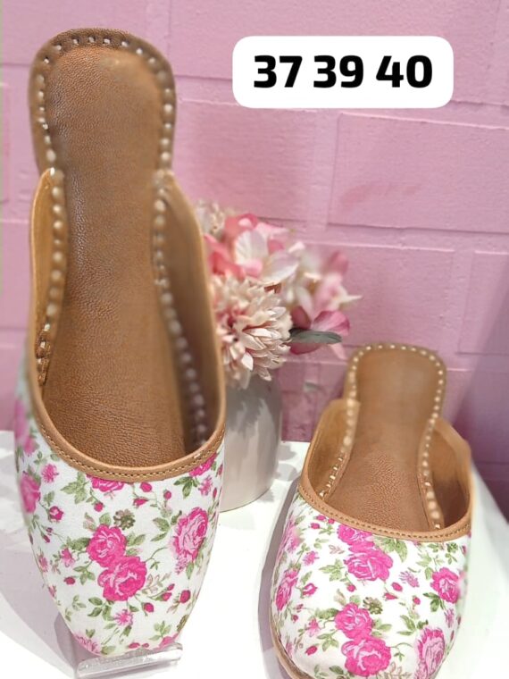 Designer Open Slipper with Mirror, Beaded and Embroidery work