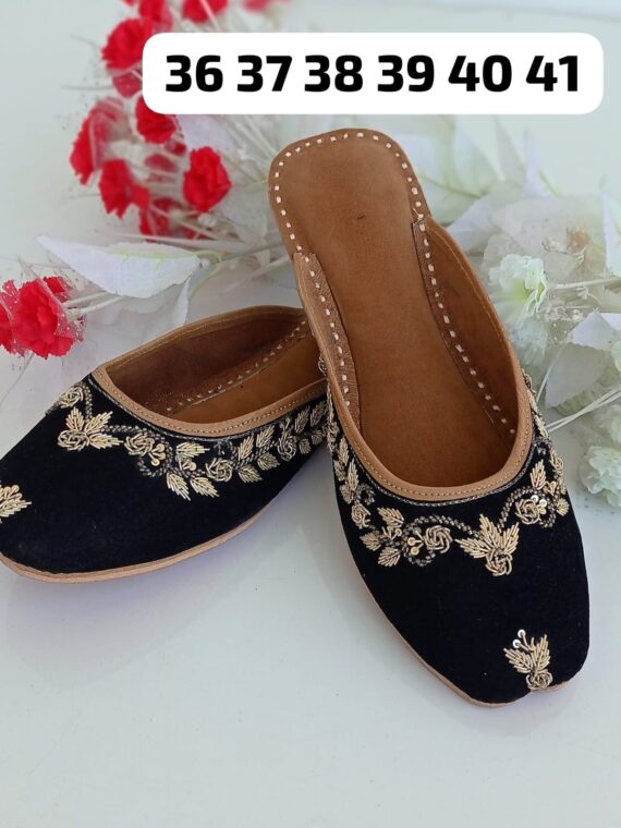 Summer Open Slipper with Mirror, Beaded and Embroidery work