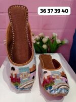 Summer Open Slipper with Mirror, Beaded and Embroidery work