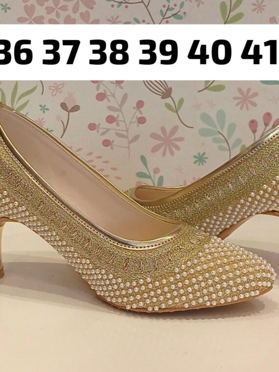 Designer Pencil Heels with Beaded, Mirror and Sequence Work