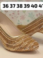 Bollywood Designer Pencil Heels with Beaded, Mirror and Sequence Work