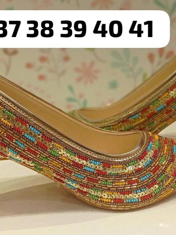 Designer Pencil Heels with Beaded, Mirror and Sequence Work