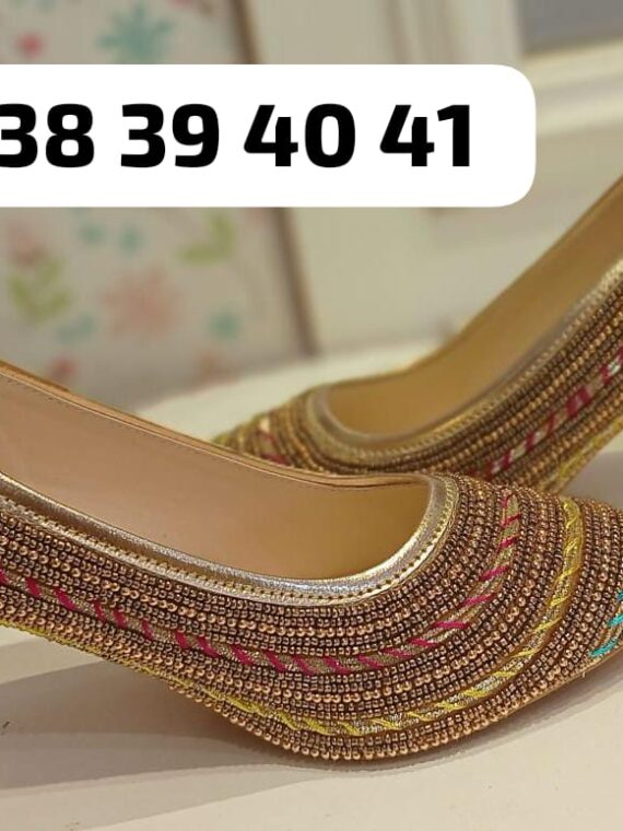Designer Pencil Heels with Beaded, Mirror and Sequence Work