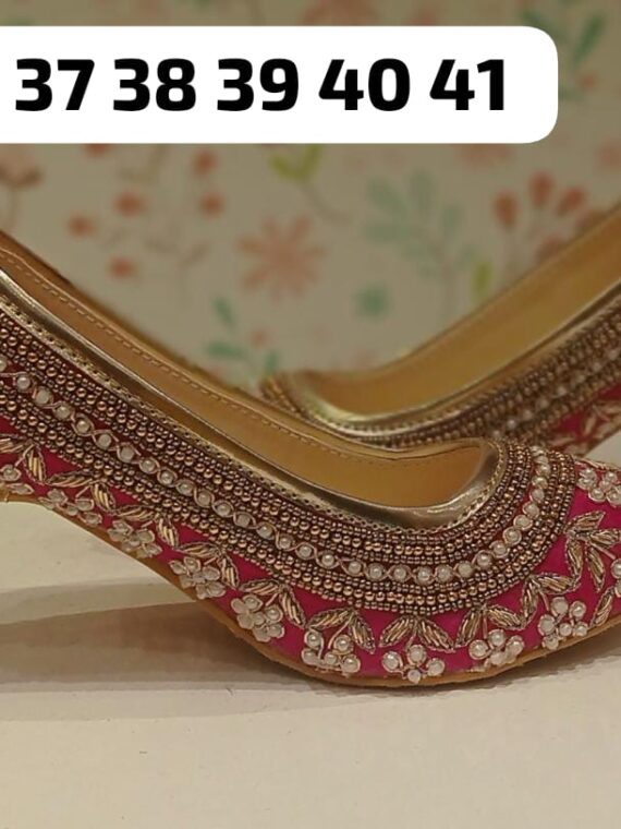 Bollywood Designer Pencil Heels with Beaded, Mirror and Sequence Work