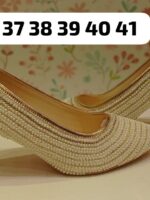 Bollywood Designer Pencil Heels with Beaded, Mirror and Sequence Work