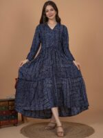 Premium Jaipuri Dress with Printed and Flared