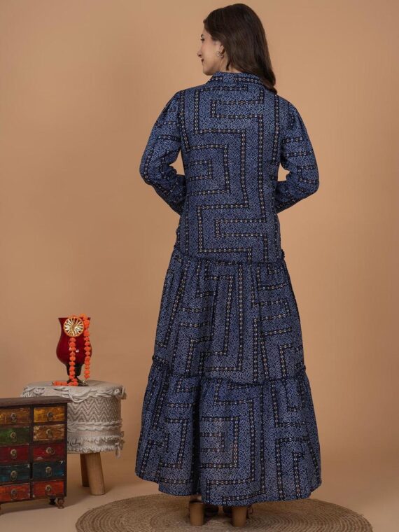 Premium Jaipuri Dress with Printed and Flared