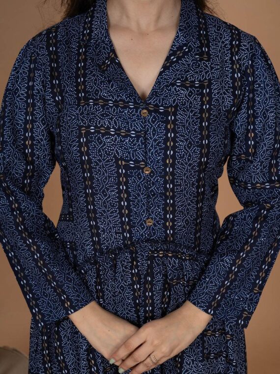 Premium Jaipuri Dress with Printed and Flared