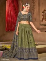 Traditional Lehenga Choli with Block Print 3 Piece Set
