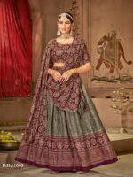 Traditional Lehenga Choli with Block Print 3 Piece Set