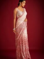 Bollywood Designer Shami Satin Saree & Blouse with Embroidery Work