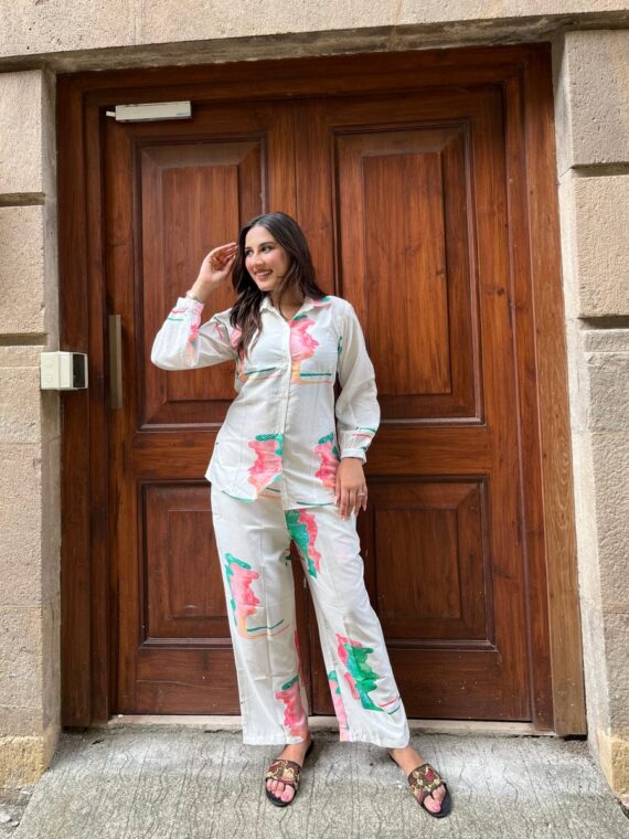 Cord Set Designer Floral print and flowing 2 Piece Set