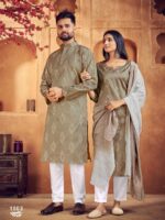 Couple Kurta, Pant & Kurti Set Hand work with Sequence 5 Piece Set