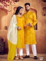 Couple Kurta, Pant & Kurti Set Hand work with Sequence 5 Piece Set