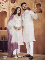 Couple Kurta, Pant & Kurti Set Hand work with Sequence 5 Piece Set