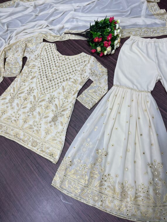 Bollywood Designer Palazzo Set Embroidery Sequence Work 3 Piece Set