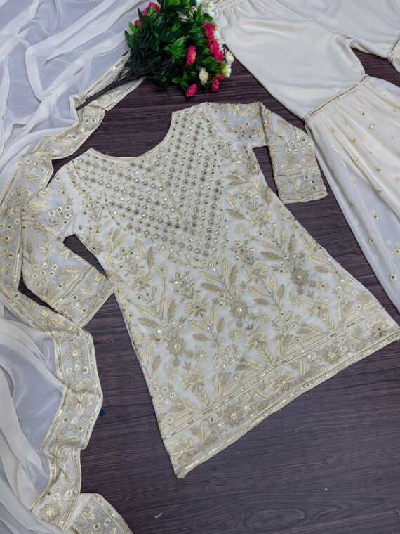 Bollywood Designer Palazzo Set Embroidery Sequence Work 3 Piece Set