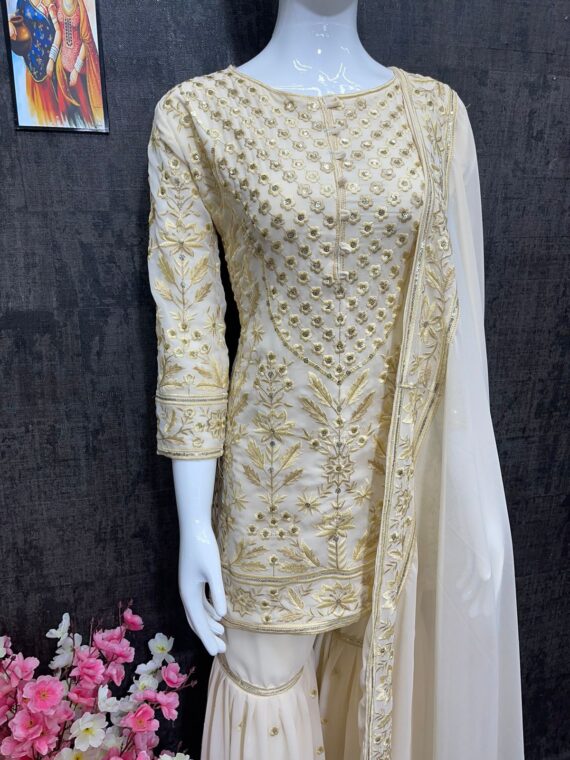 Bollywood Designer Palazzo Set Embroidery Sequence Work 3 Piece Set