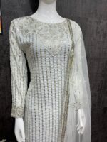 Bollywood Designer Kurti set Faux Georgette Heavy Embroidery Sequence Work 3 Piece Set