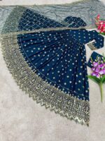 Designer Gowns Party Wear Heavy Embroidery Sequence Work 2 Piece Set 