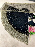 Designer Gowns Party Wear Heavy Embroidery Sequence Work 2 Piece Set 