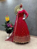 Designer Gowns Party Wear Heavy Embroidery Sequence Work 2 Piece Set 