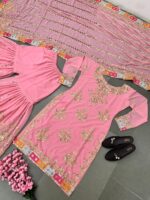 Palazzo Set Faux Georgette With Heavy Embroidery With Sequence Work 3 Piece SetÂ