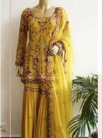 Designer Palazzo Party Wear Embroidery Sequence Work 3 Piece Set