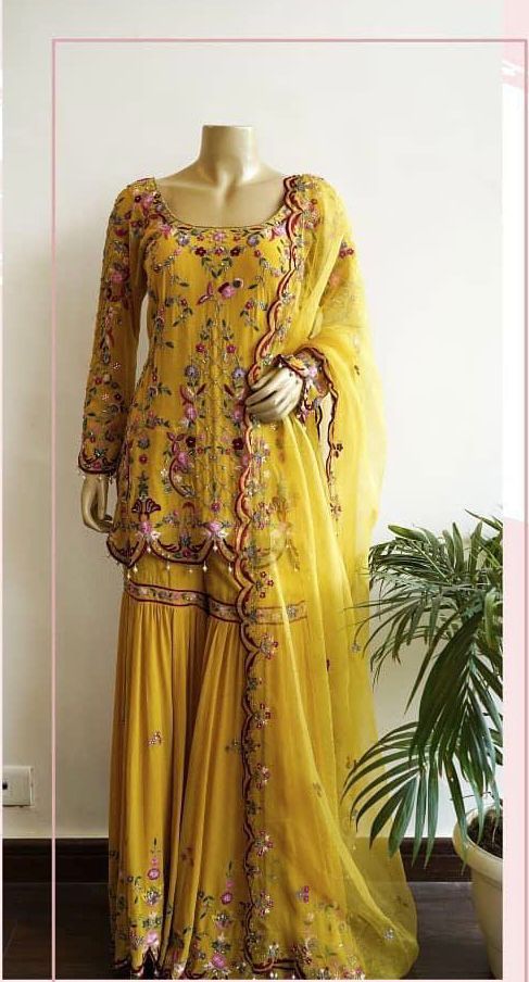 Designer Palazzo Party Wear Embroidery Sequence Work 3 Piece Set