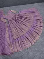 Bollywood Designer Sharara Pattern Lehenga Faux Georgette With Embroidery Sequence Work 3 Piece Set 