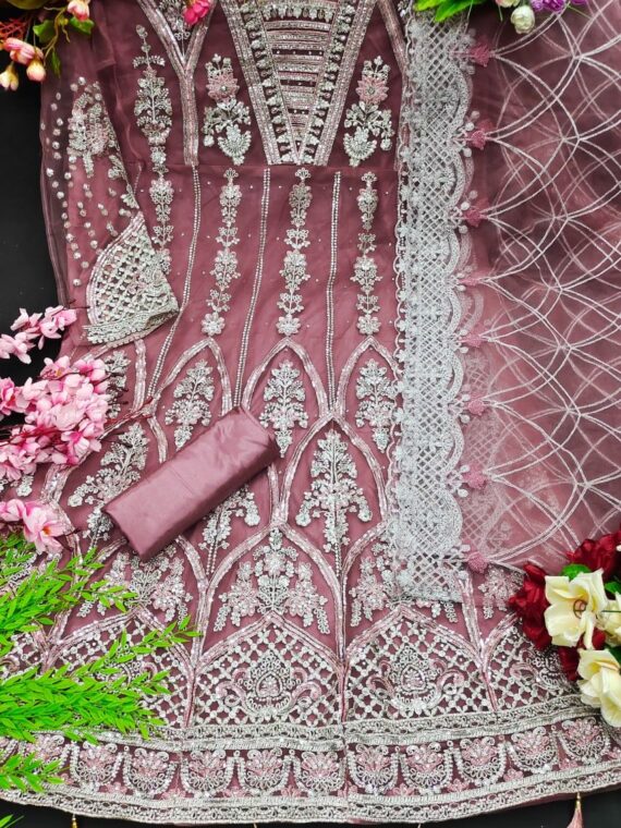 Bollywood Designer Gown with heavy Embroidery Sequence 2 Piece Set