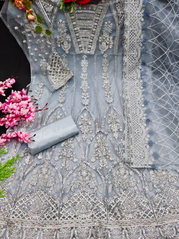 Bollywood Designer Gown with heavy Embroidery Sequence 2 Piece Set