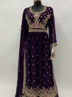 Floral Nayra Cut Sarara With Embroidery Work Faux Georgette 3 Piece SetÂ