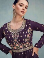 Floral Nayra Cut Sarara With Embroidery Work Faux Georgette 3 Piece SetÂ