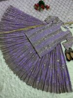 Bollywood Designer Sharara Pattern Lehenga Embroidery Sequence Work 3 Piece SetÂ