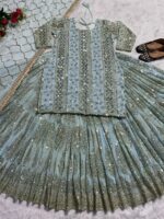 Bollywood Designer Sharara Pattern Lehenga Embroidery Sequence Work 3 Piece SetÂ