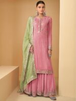 Designer Sarara Embroidery and Sequence Work Faux Georgette 3 Piece SetÂ