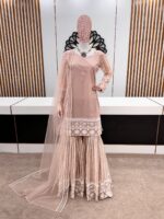 Sarara Designer Party looks Lakhnavi Thread Embroidery Work 3 Piece Set