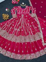 Designer Gown Embroidery thread Work with Seuqnce Foux Georgette 2 Piece SetÂ