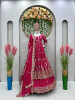 Designer Gown Embroidery thread Work with Seuqnce Foux Georgette 2 Piece SetÂ